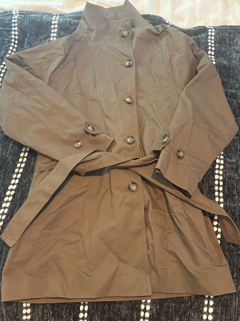 Mango funnel neck belted trench coat - medium brown - XS - never worn - Picture 3 of 5